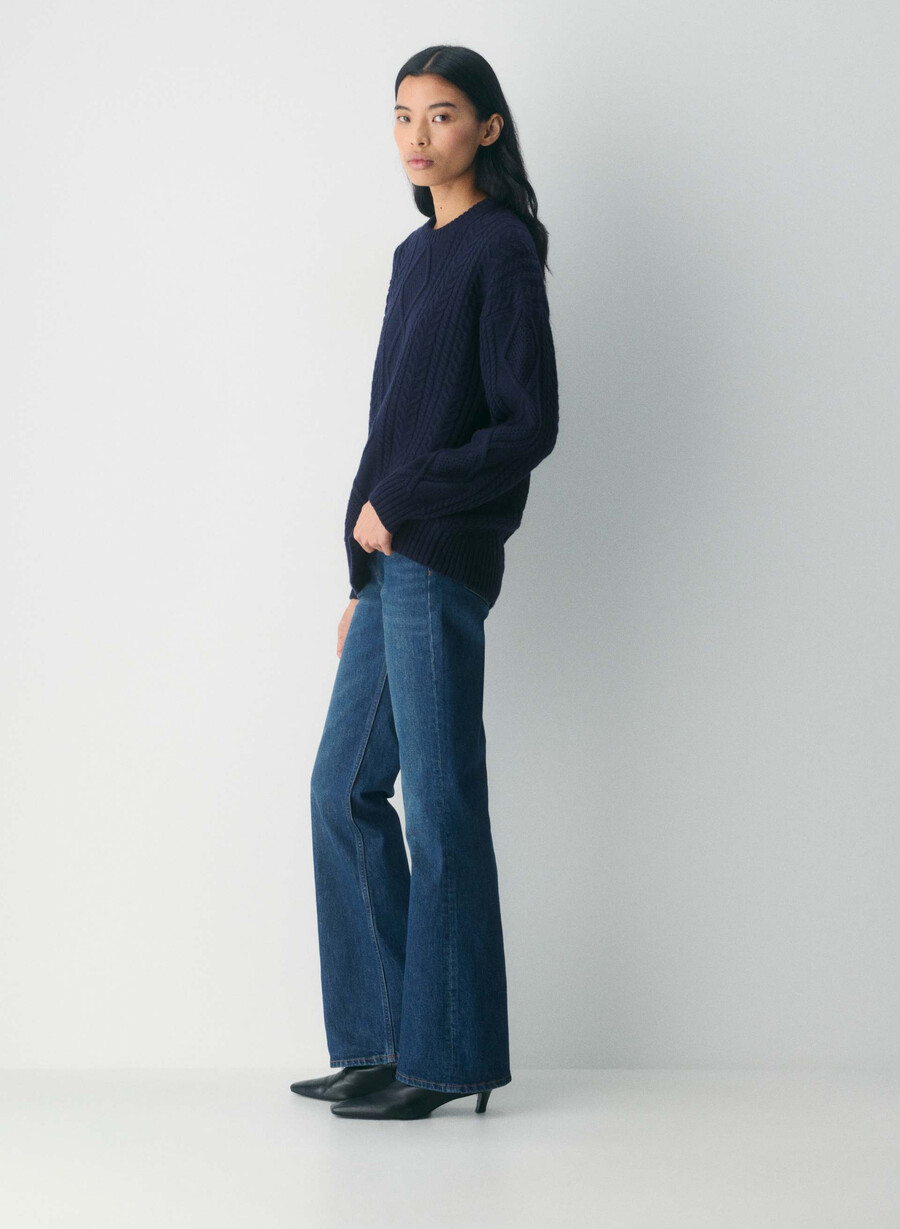 heritage knit merinoullgenser whisper white
