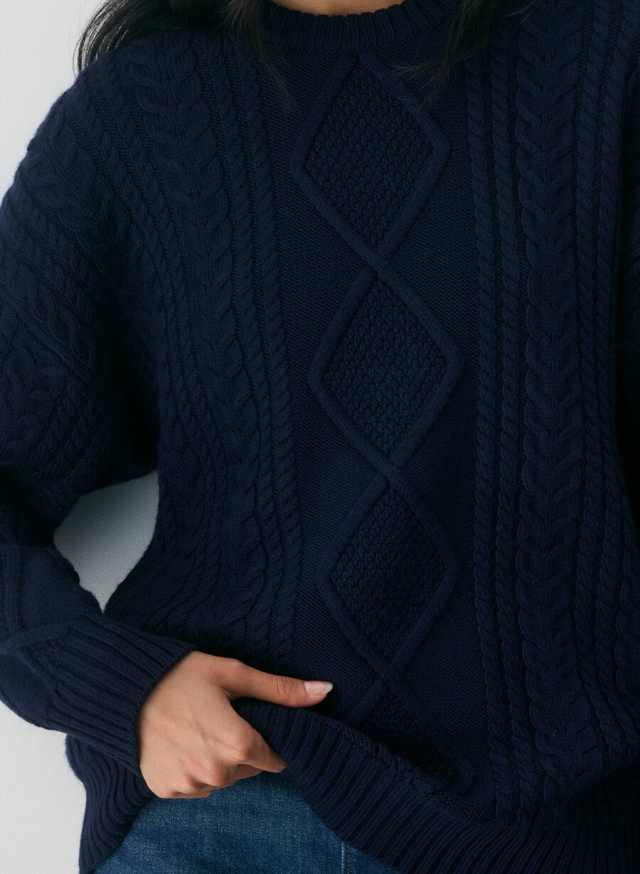 heritage knit merinoullgenser whisper white