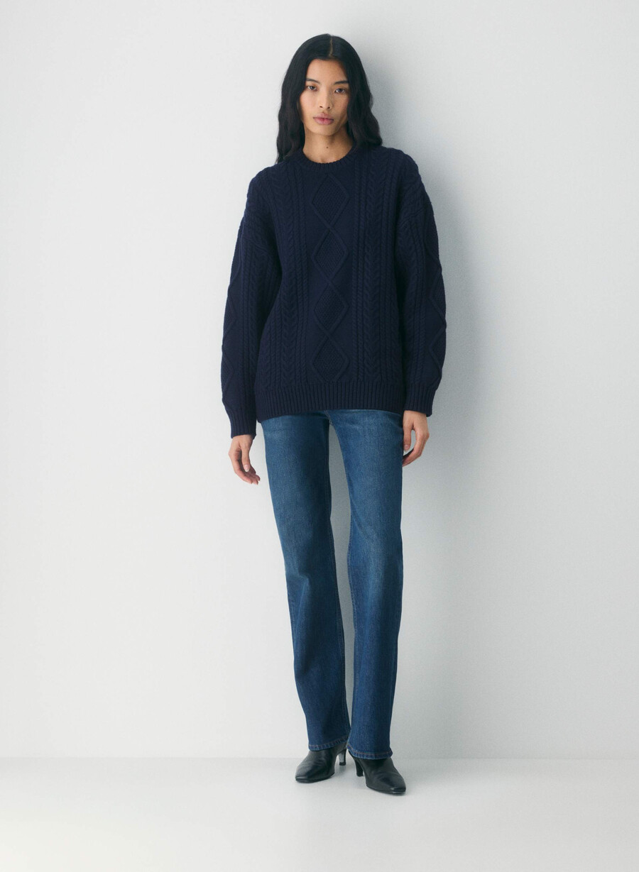heritage knit merinoullgenser whisper white