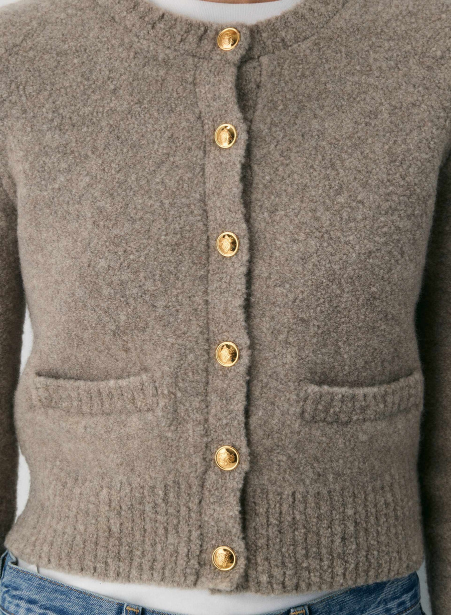 vernon merinoullcardigan lys bjØrk