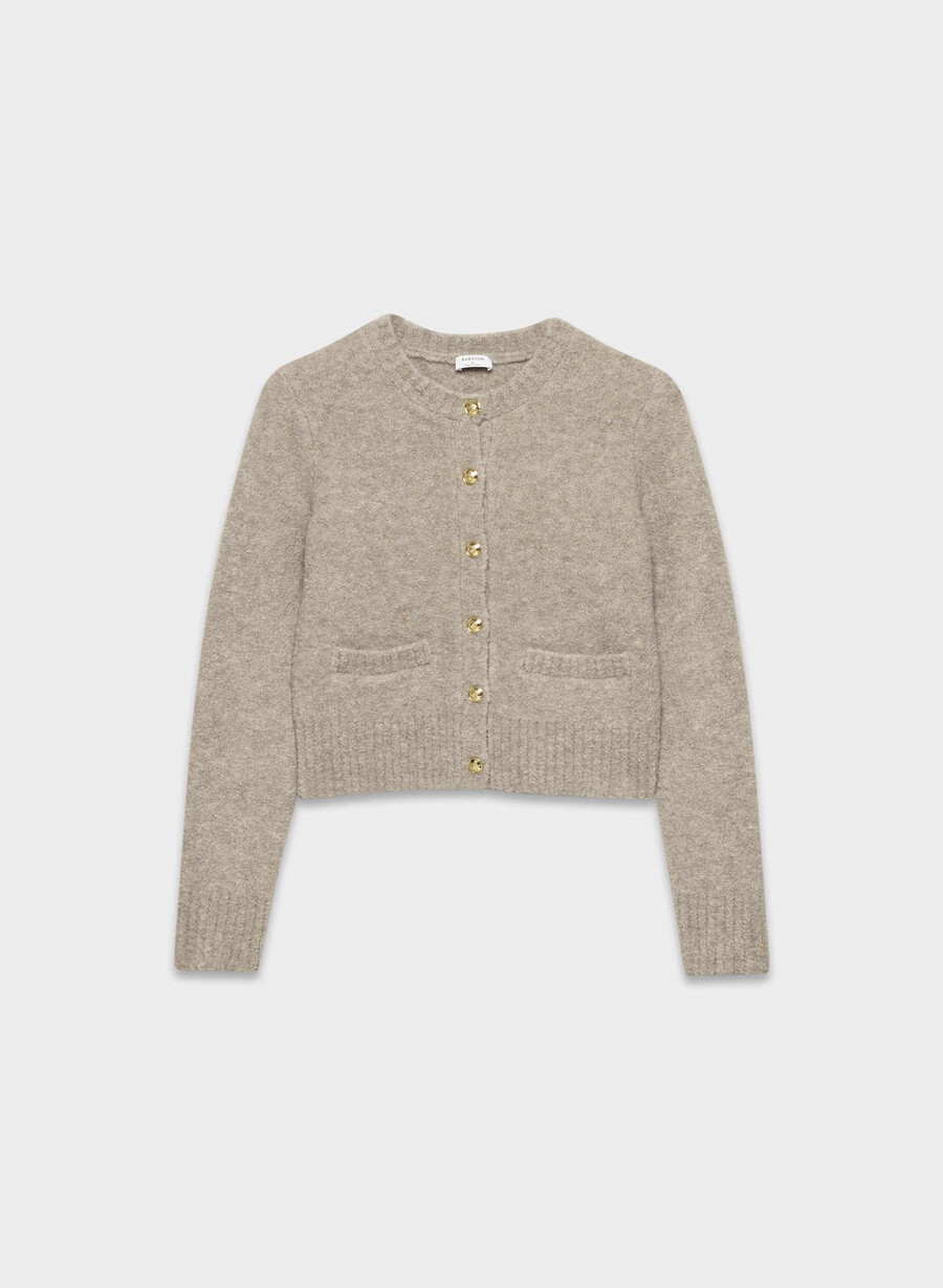 vernon merinoullcardigan lys bjØrk