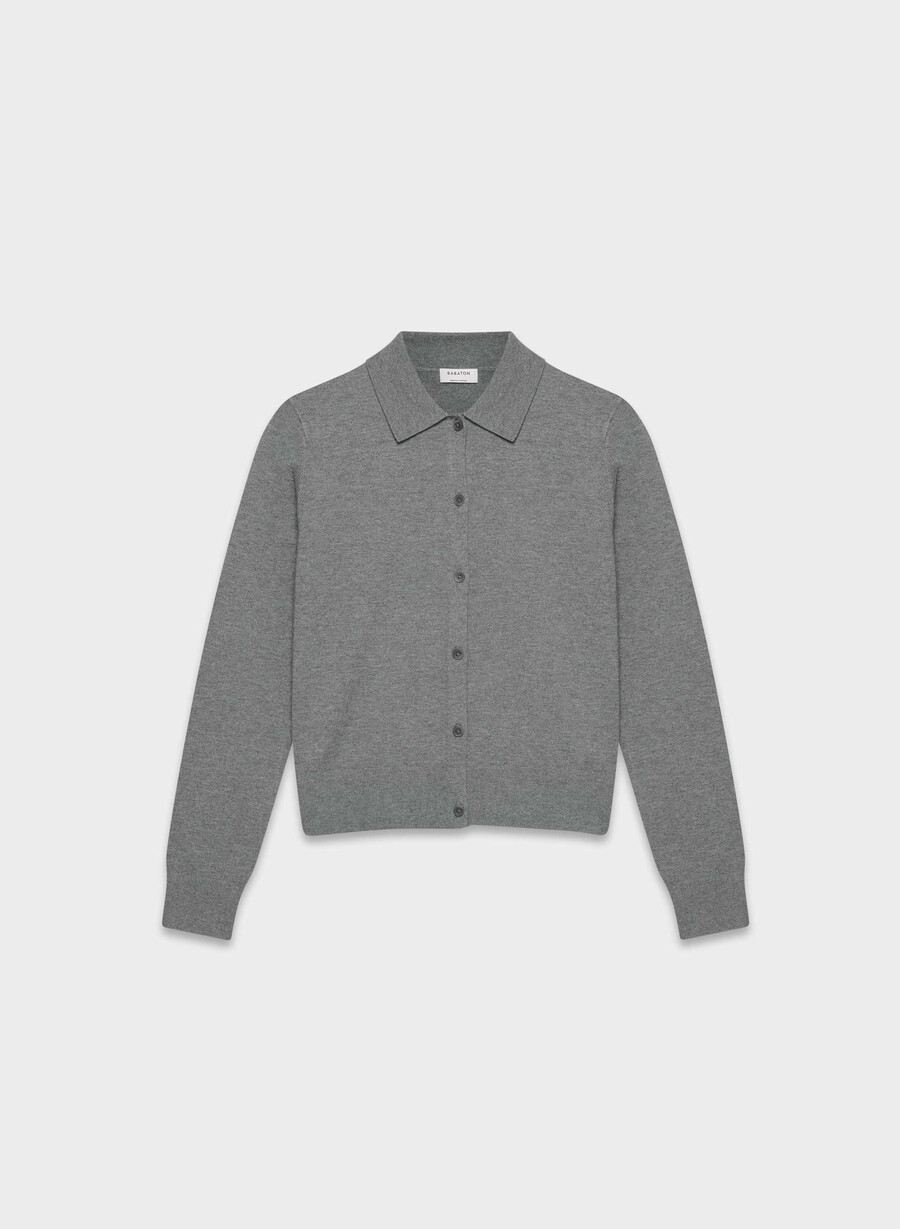 hughes cardigan mørk grå lyng