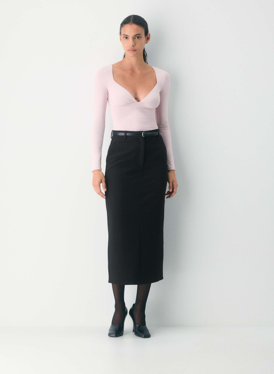 original contour cherish langermet t-skjorte støvete rosa