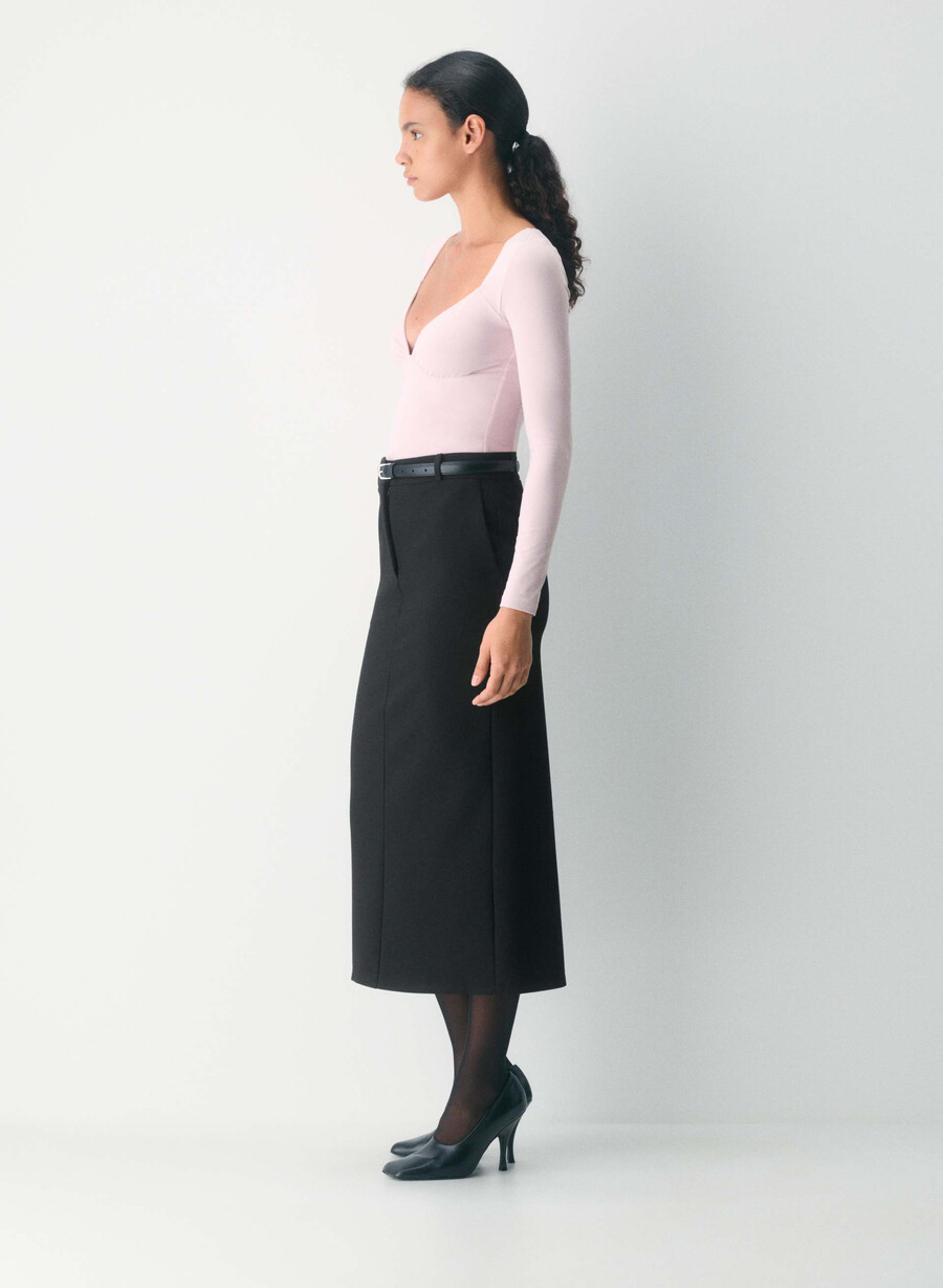 original contour cherish langermet t-skjorte støvete rosa