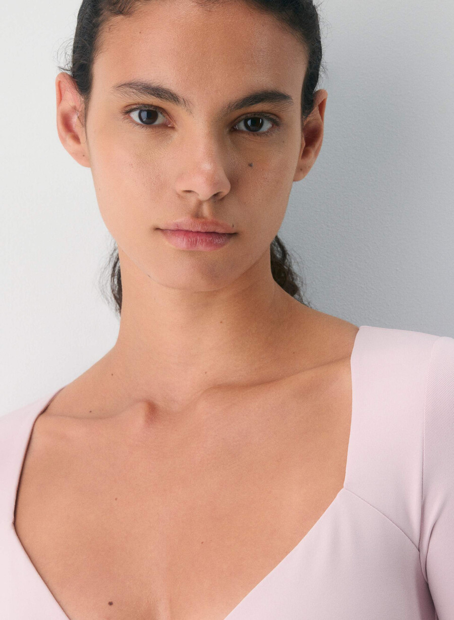 original contour cherish langermet t-skjorte støvete rosa