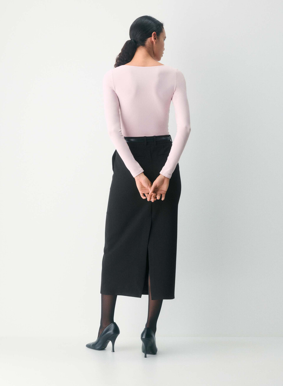 original contour cherish langermet t-skjorte støvete rosa