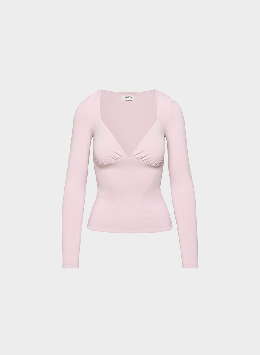 original contour cherish langermet t-skjorte støvete rosa