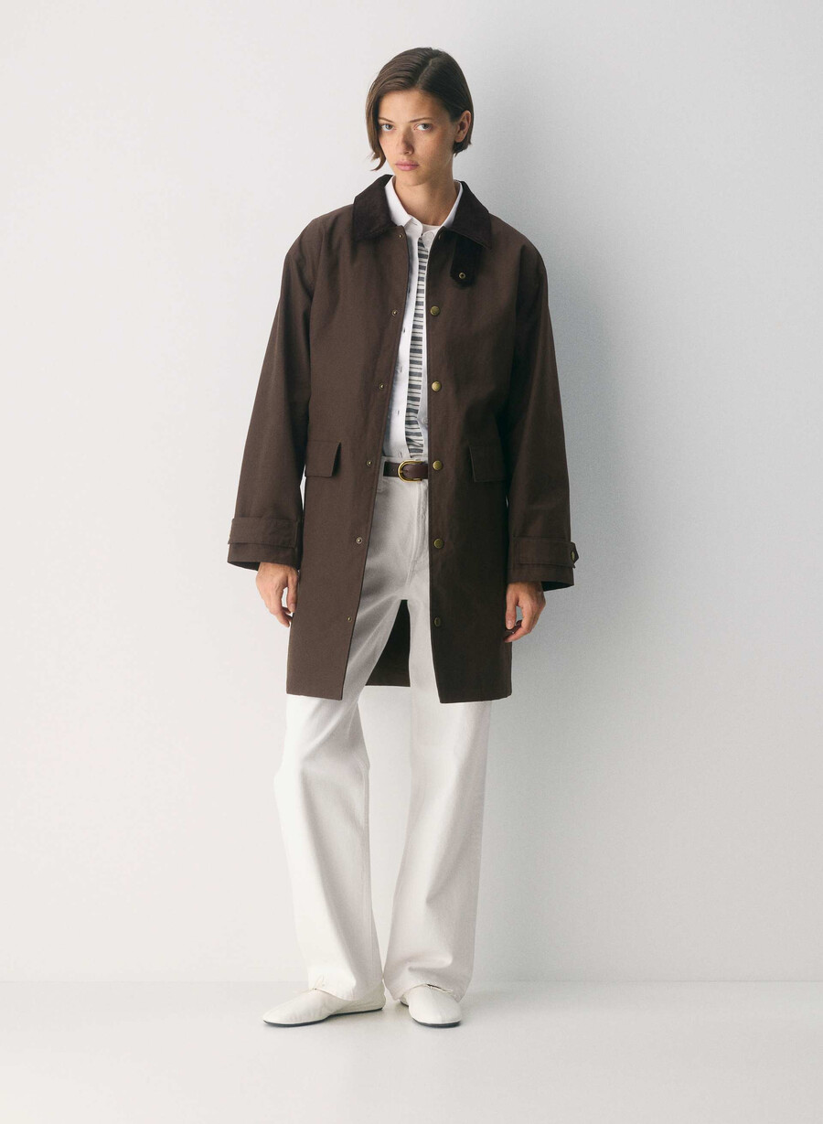 soundwave vokset trench coat brennt brun