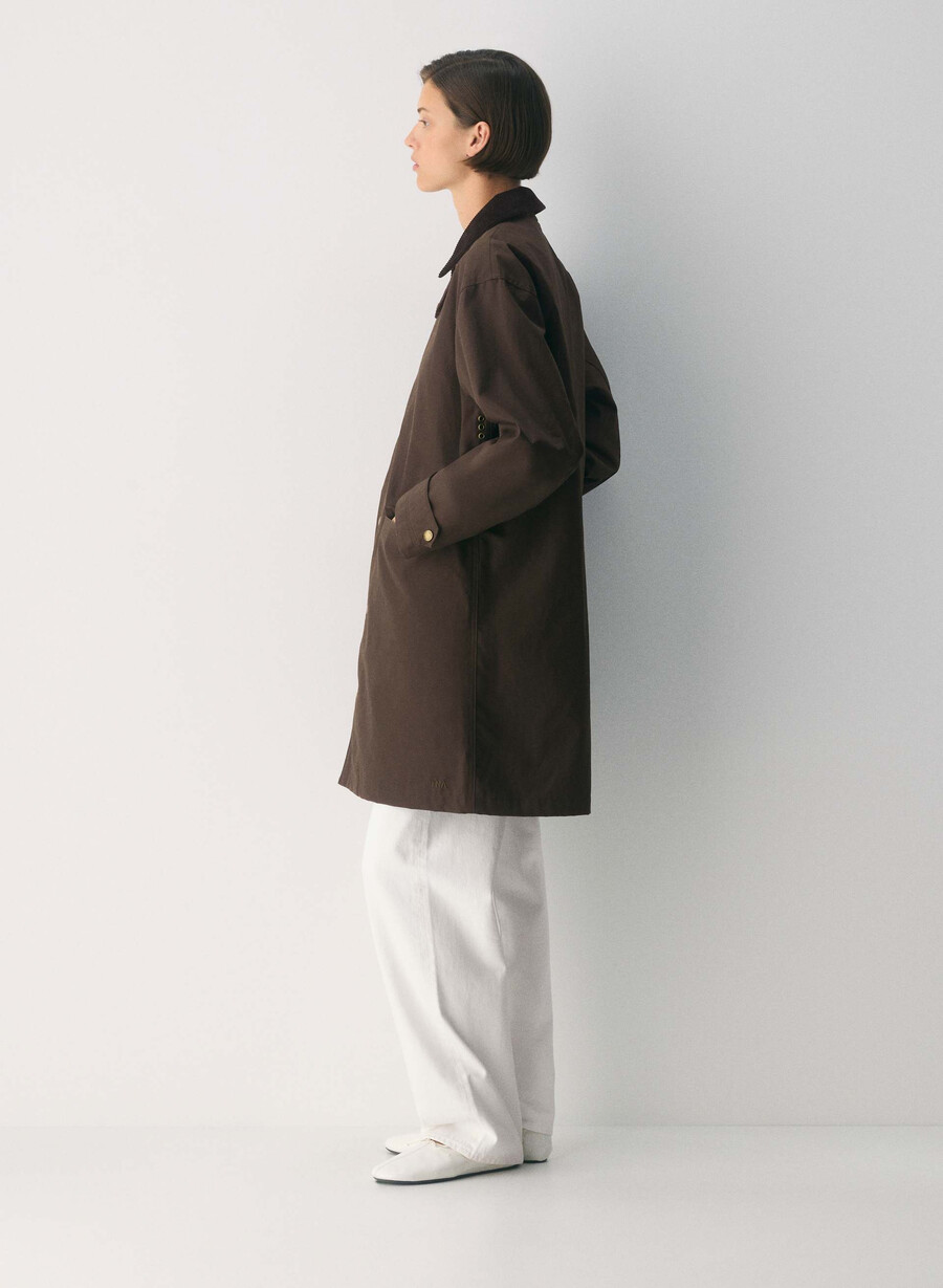 soundwave vokset trench coat brennt brun