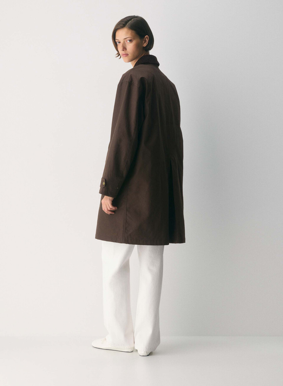 soundwave vokset trench coat brennt brun