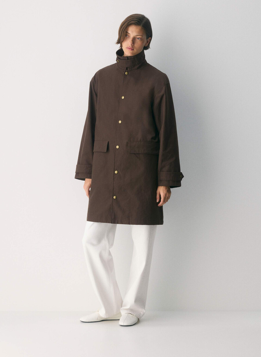 soundwave vokset trench coat brennt brun