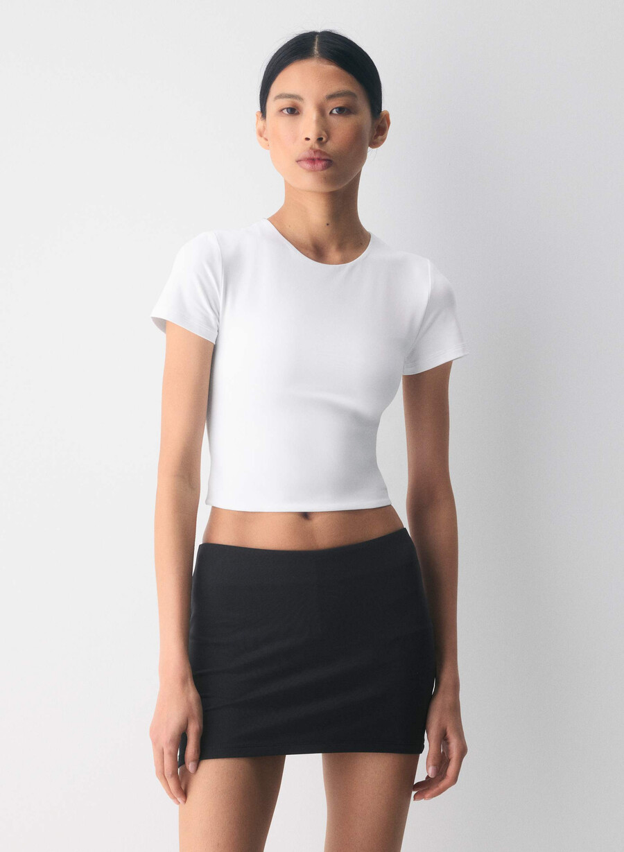 original contour marvel crew waist t-skjorte i lys hvit