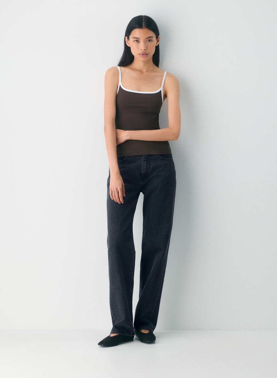 original contour swoop cami-top rich mocha brunhvit