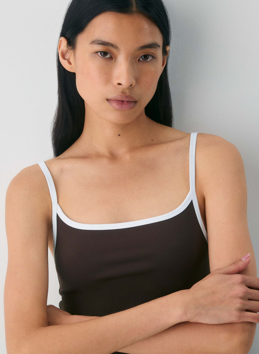 original contour swoop cami-top rich mocha brunhvit