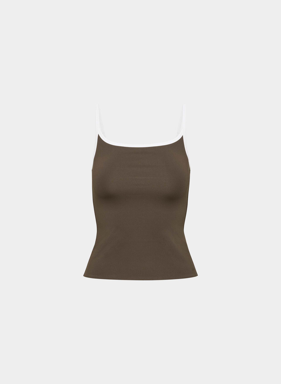 original contour swoop cami-top rich mocha brunhvit