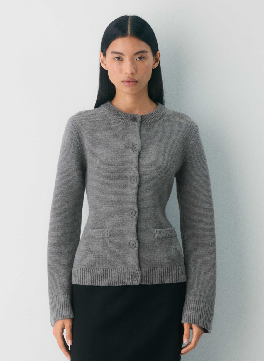 meraki merino ull cardigan avorio