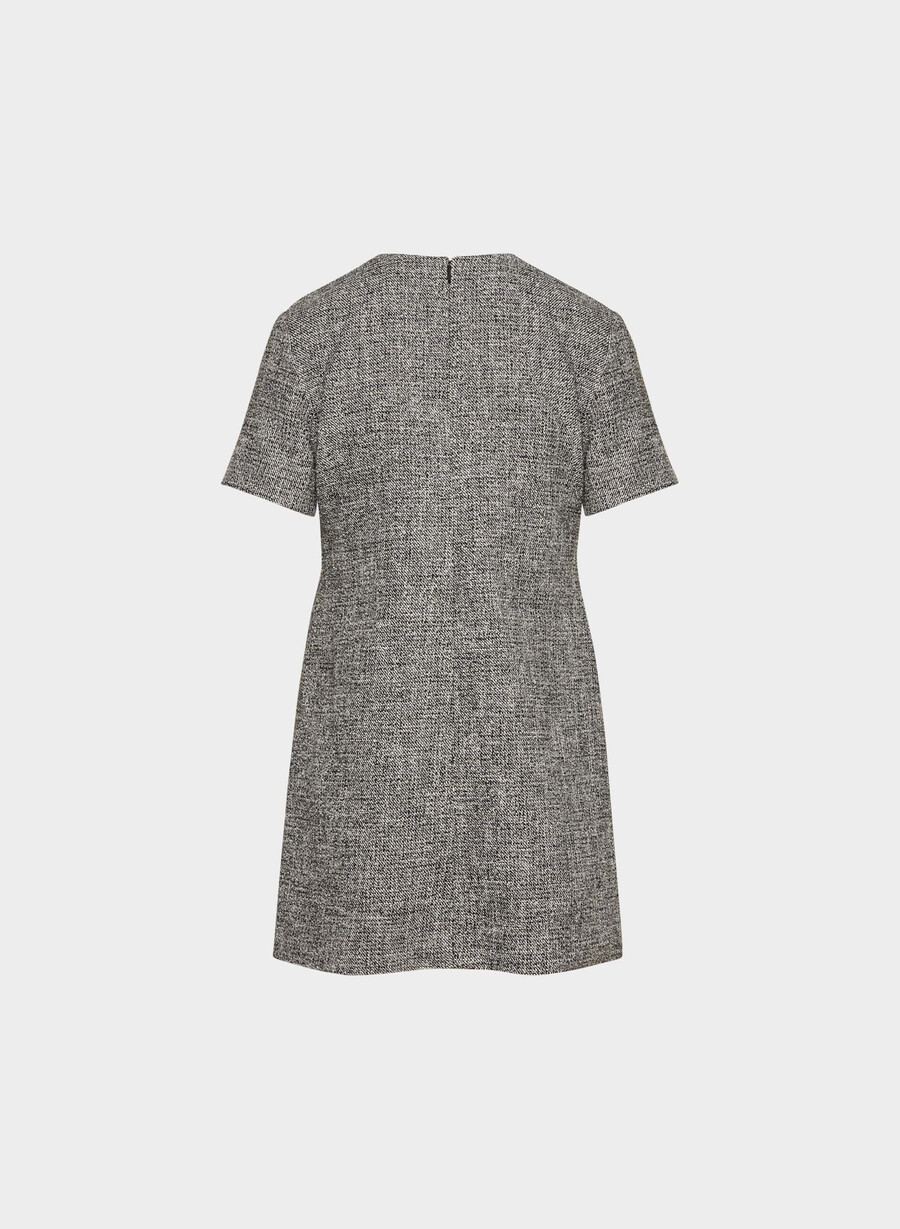 capote-kjole spckl tweed svarthvit