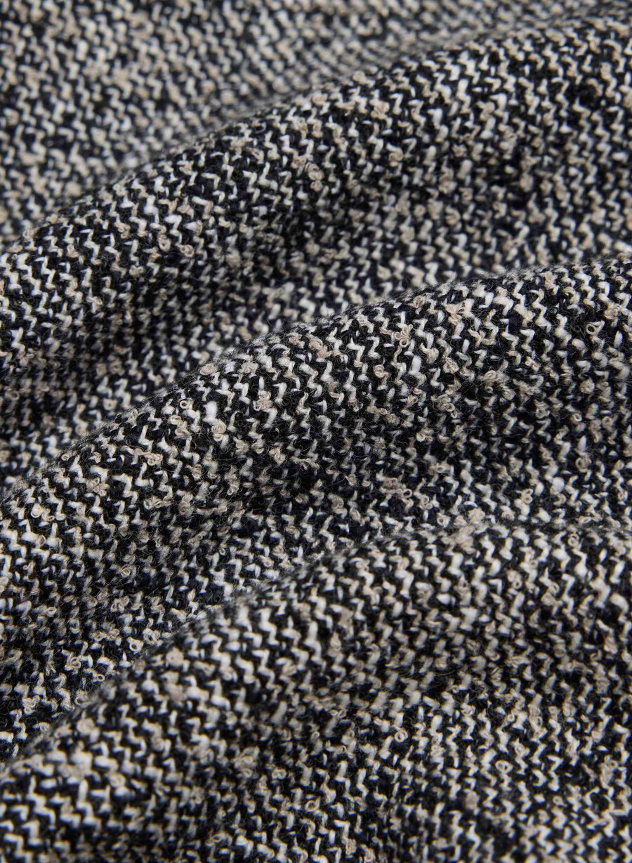 capote-kjole spckl tweed svarthvit