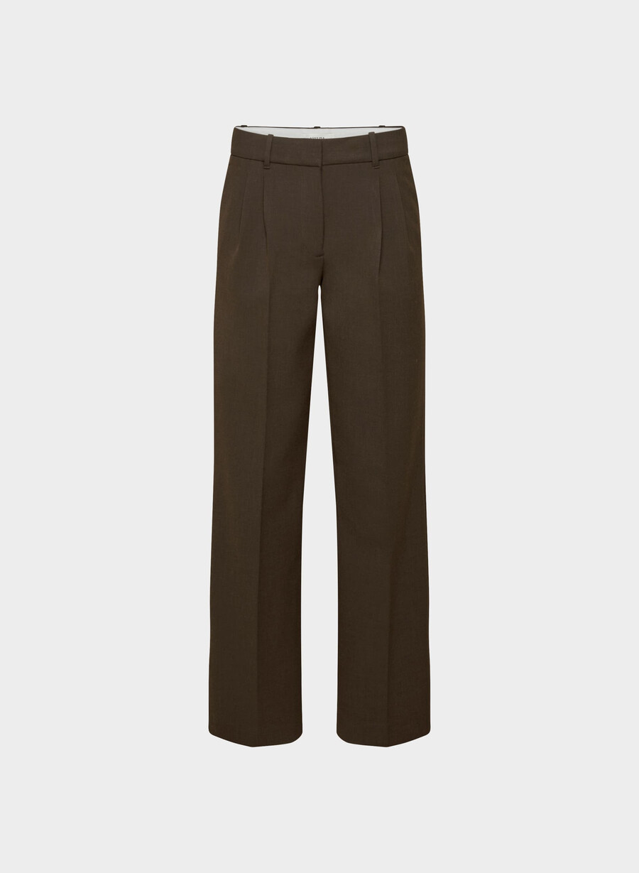 the effortless pant lo-rise - gjenessensiell heather rich cocoa
