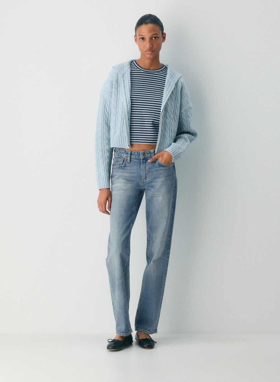 octavia hettegenser med glidelås dew blue