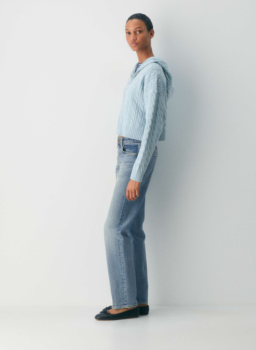 octavia hettegenser med glidelås dew blue