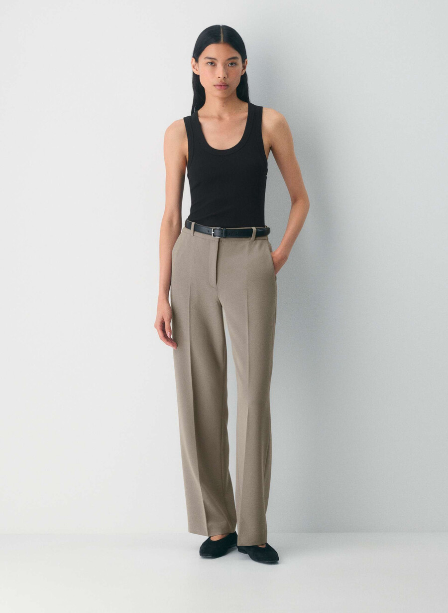 new agency bukse - sway crepe turner taupe