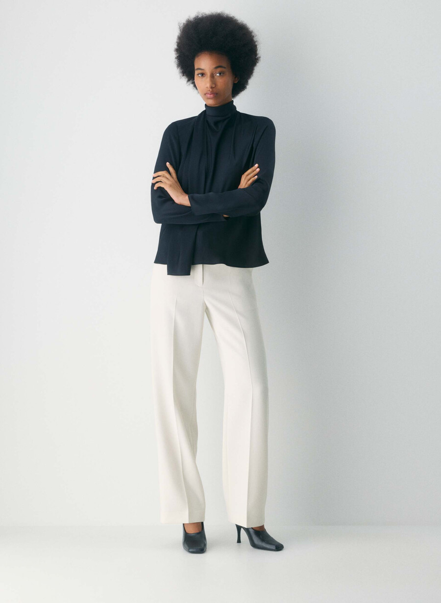 new agency bukse - sway crepe vintage hvit