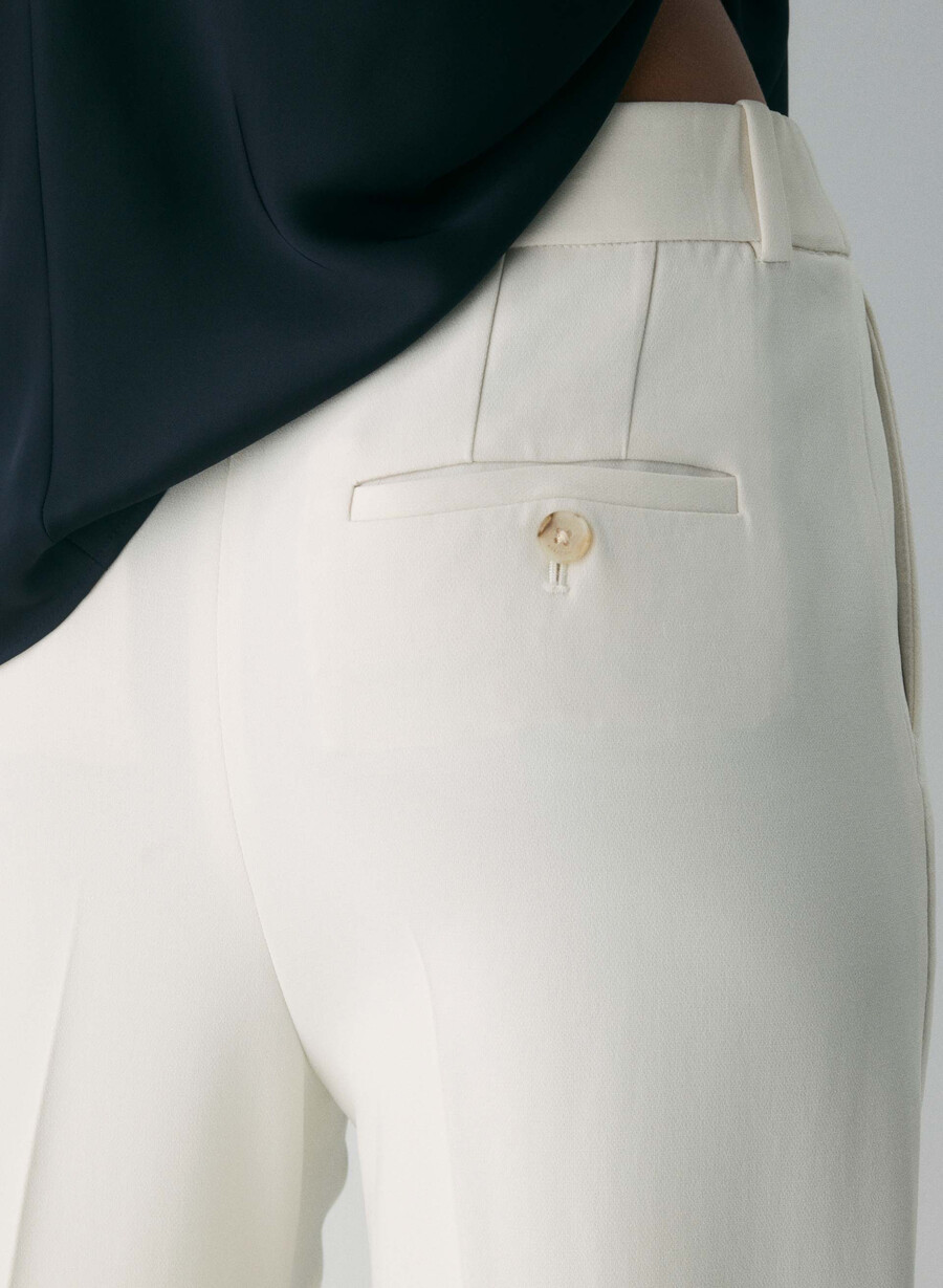 new agency bukse - sway crepe vintage hvit