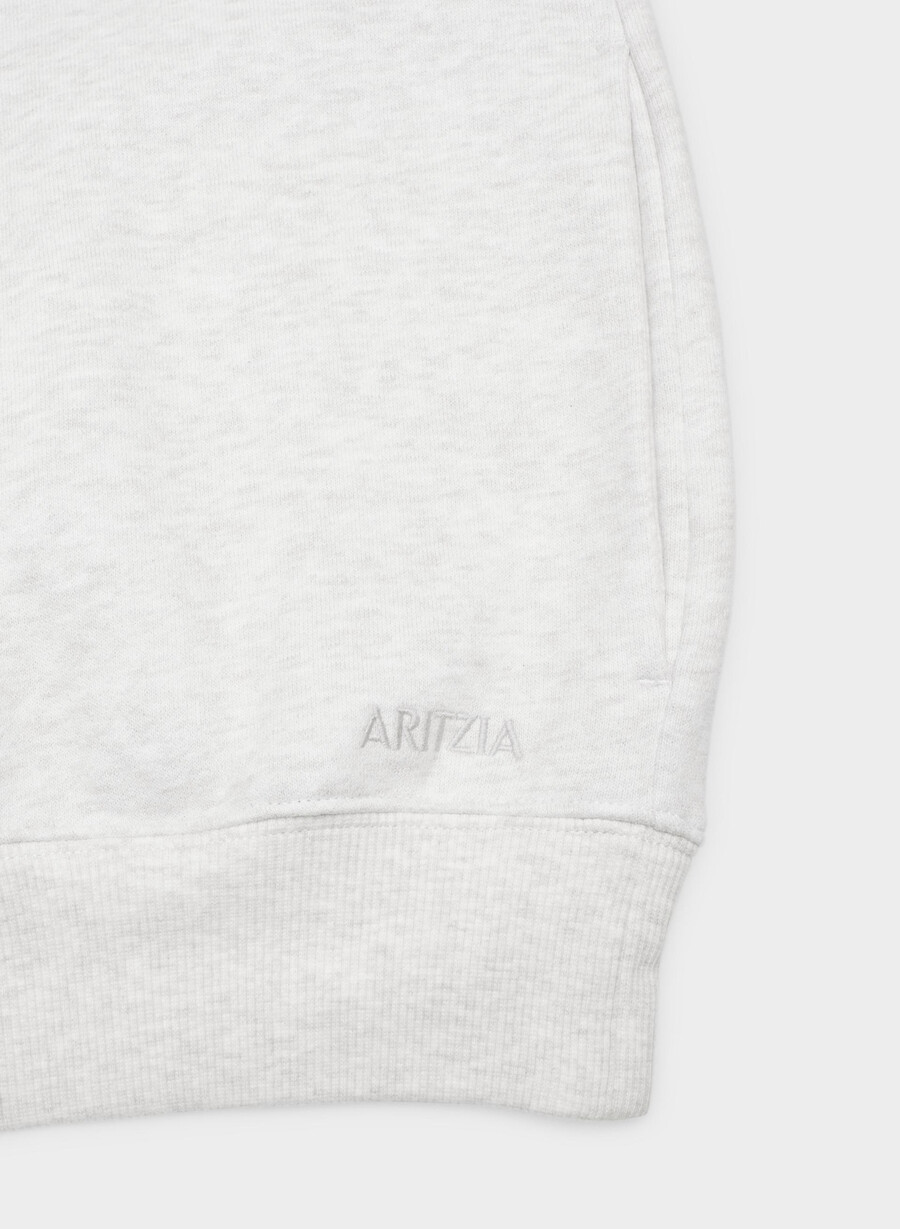 koselig svettefleece mega raglan-hals med trakthals heather cloud white