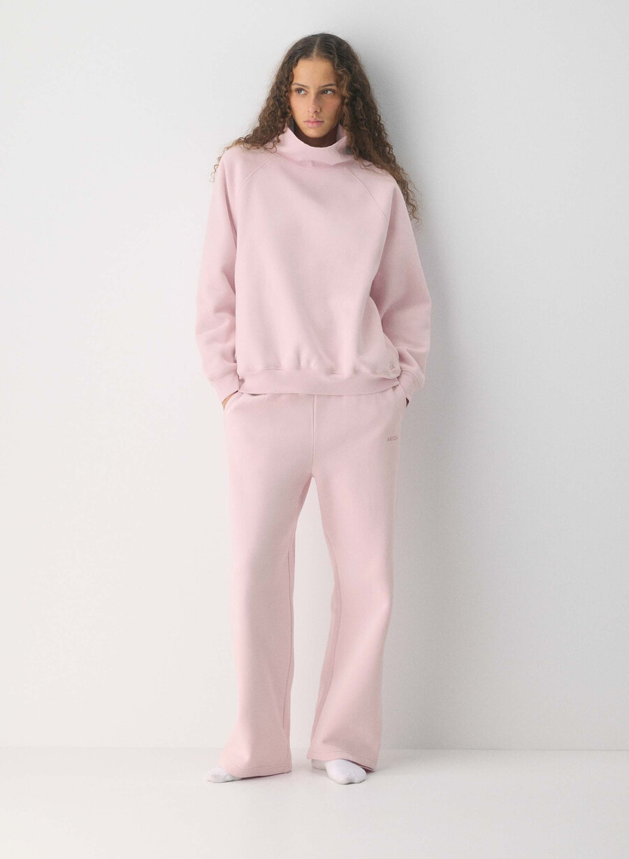 koselig svettefleece mega raglan trakthals amurt rosa