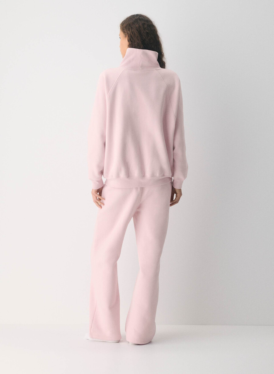 koselig svettefleece mega raglan trakthals amurt rosa