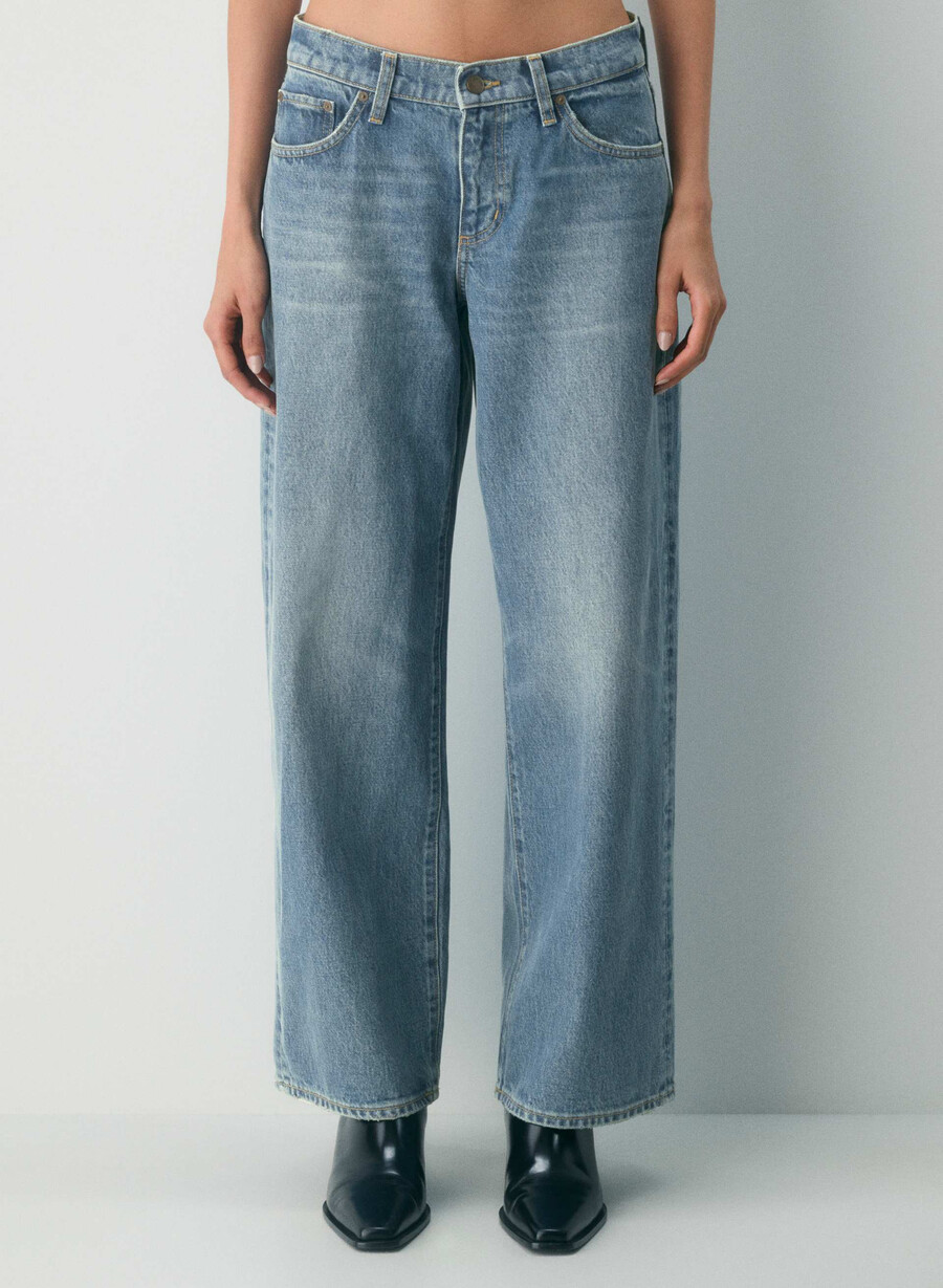 denim forum christy relaxed super lo-rise wide jeans vintage medium blue