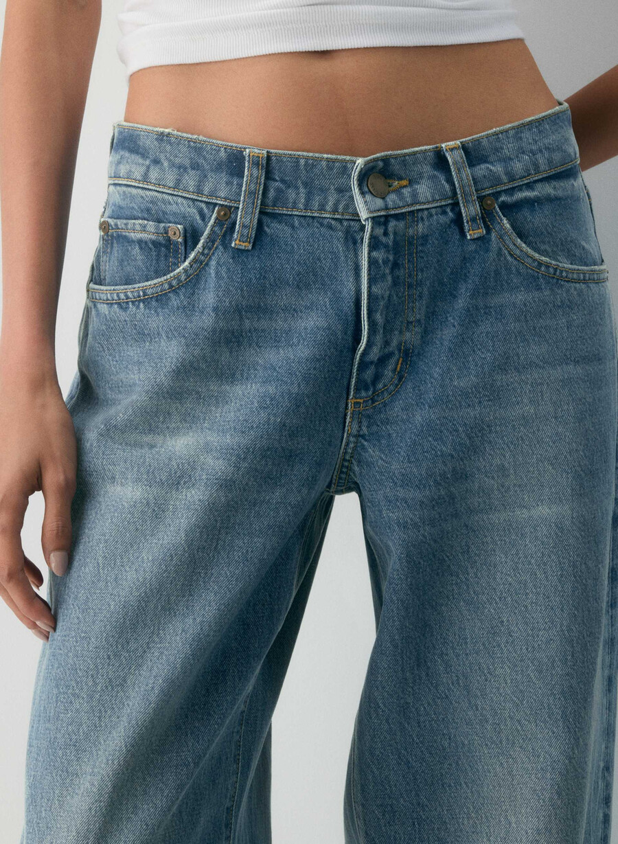 denim forum christy relaxed super lo-rise wide jeans vintage medium blue