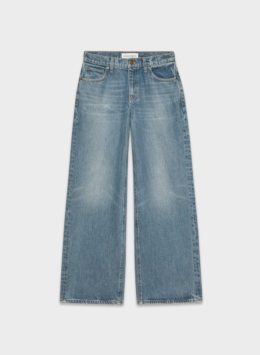 denim forum christy relaxed super lo-rise wide jeans vintage medium blue