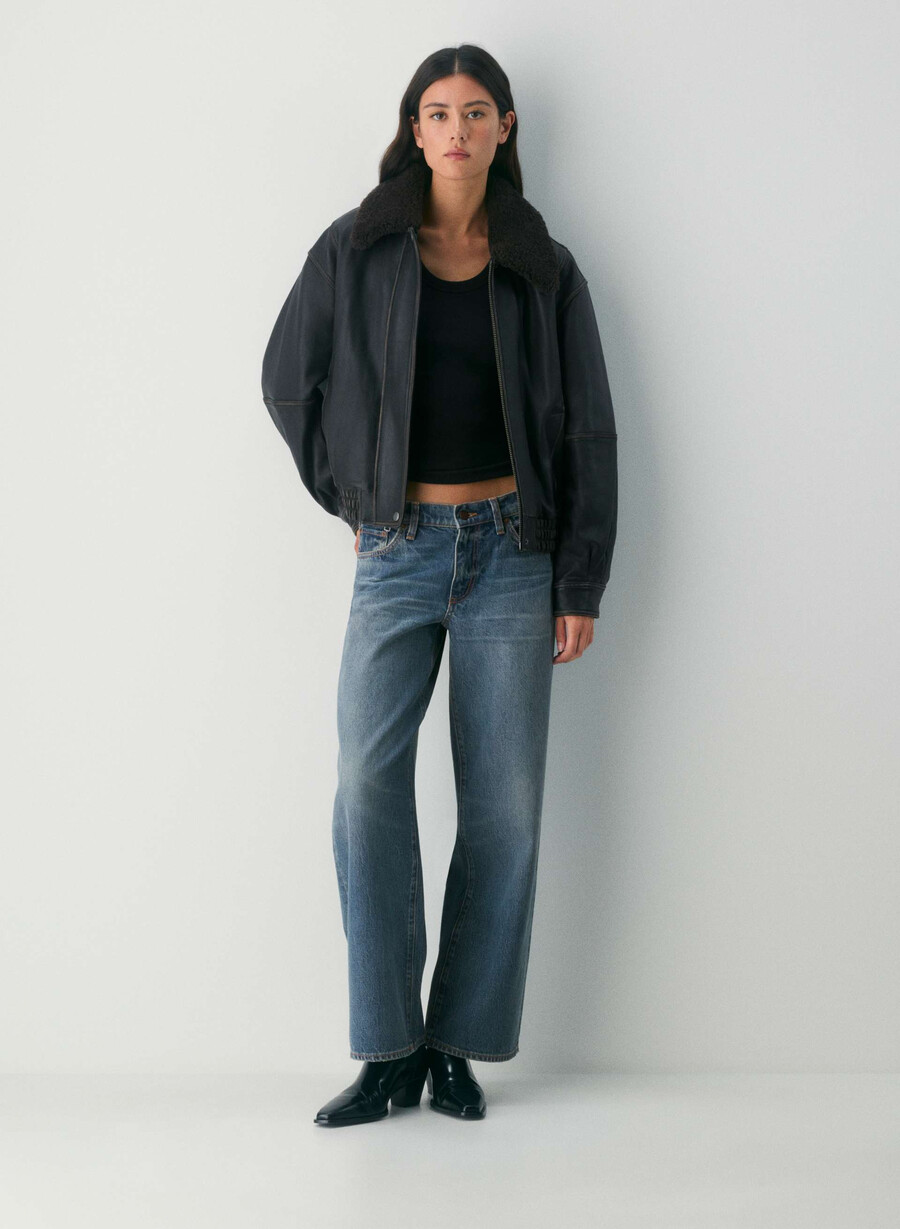 denim forum christy relaxed super lo-rise wide jeans vintage mørkeblå