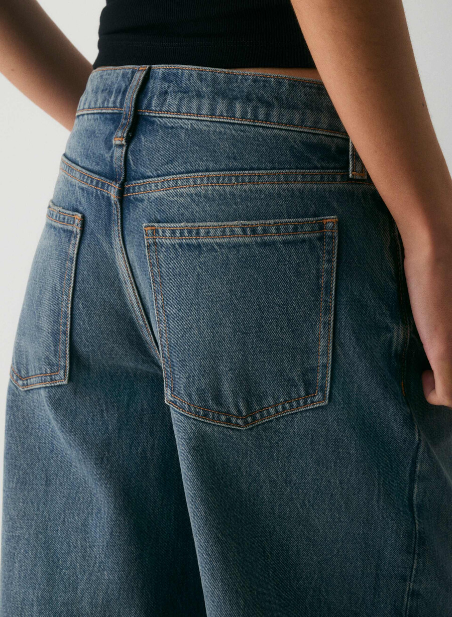 denim forum christy relaxed super lo-rise wide jeans vintage mørkeblå