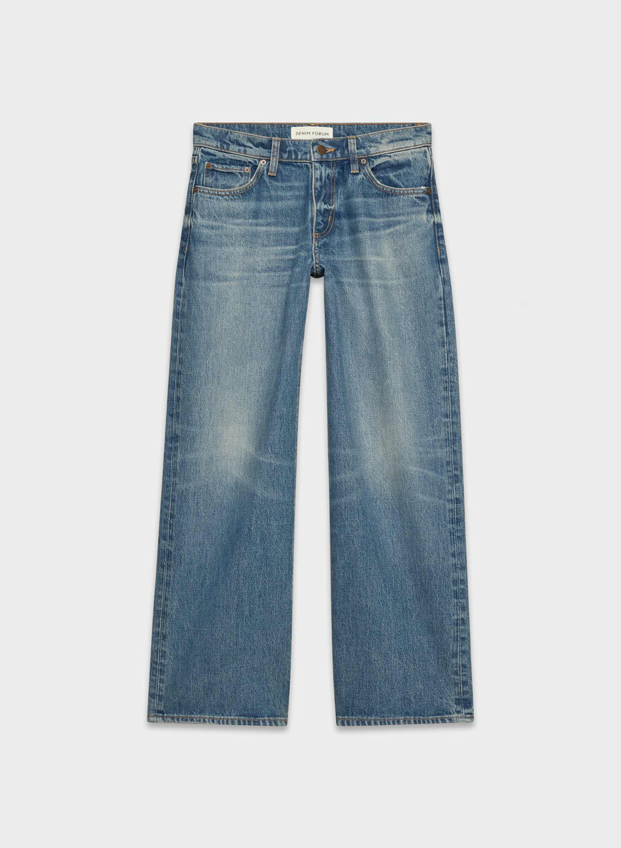 denim forum christy relaxed super lo-rise wide jeans vintage mørkeblå