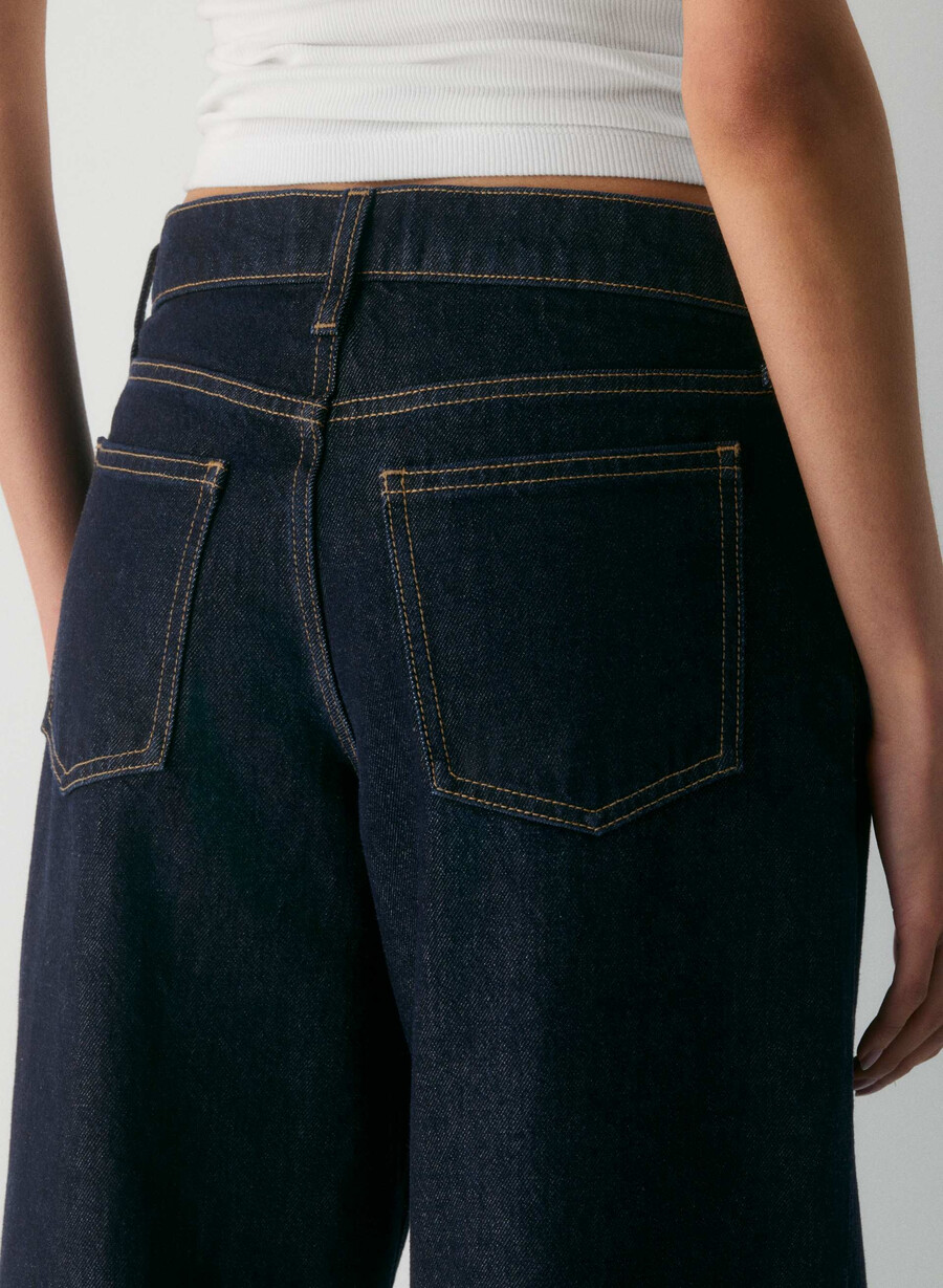 denim forum christy relaxed super lo-rise wide jeans no-stress ink blue