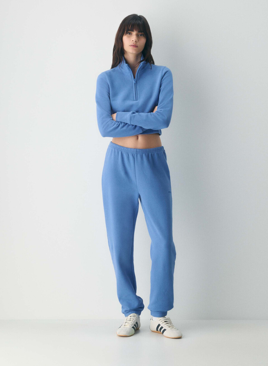 koselig joggebukse i fleece myk og myk heather chrome