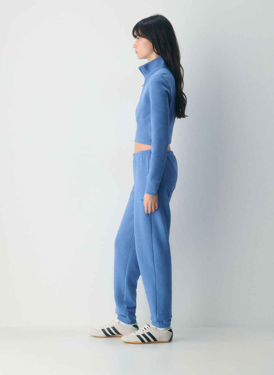 koselig joggebukse i fleece myk og myk heather chrome