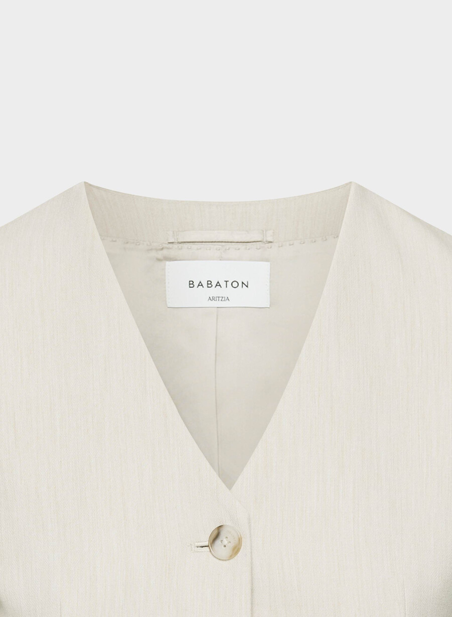 sidevognsblazer i melange matt perle