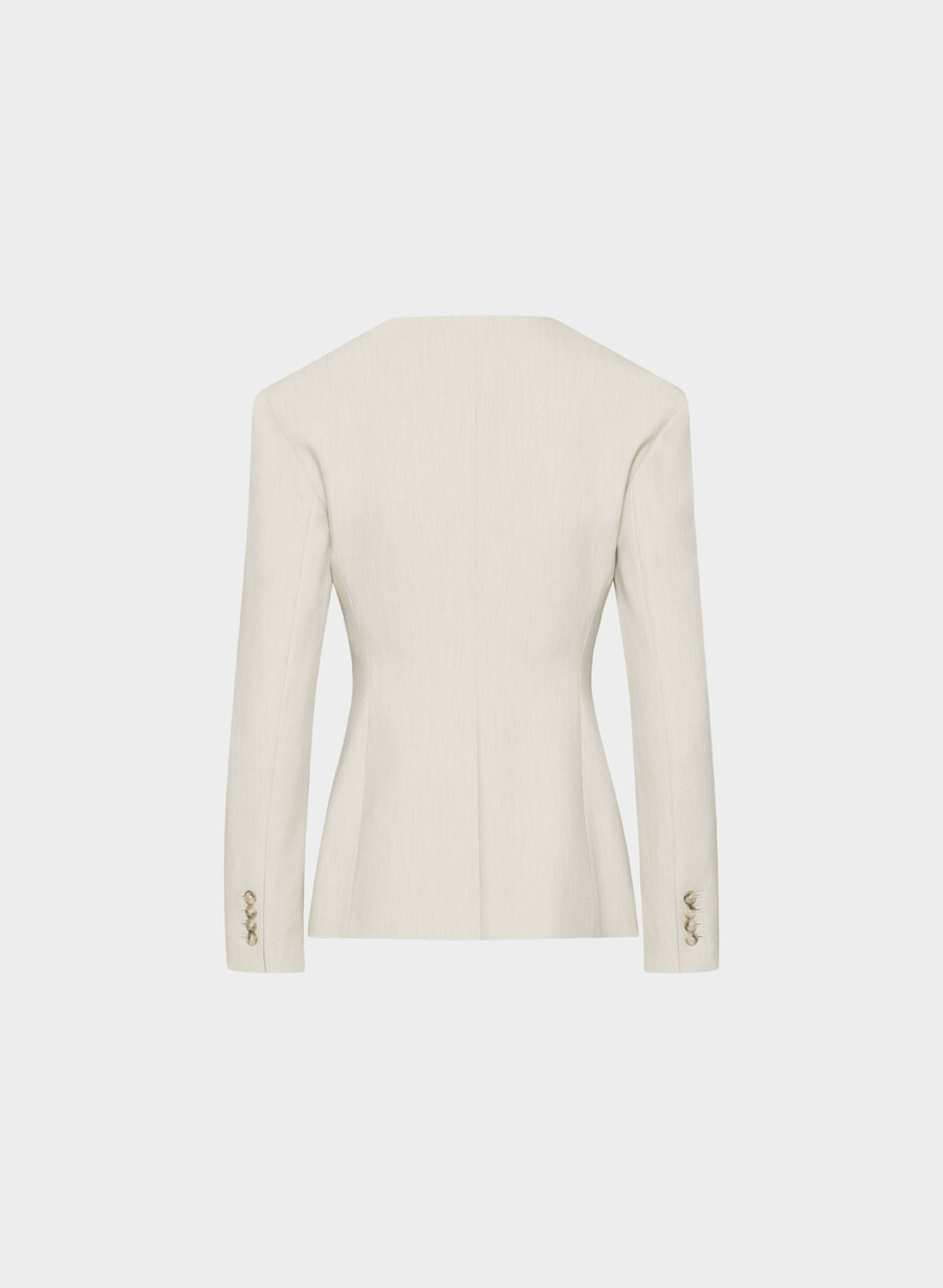 sidevognsblazer i melange matt perle
