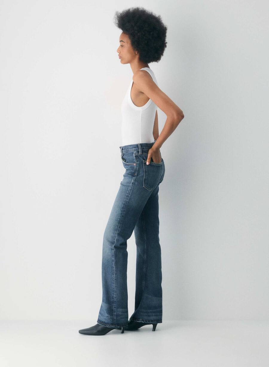 agolde mid rise kick boot jean stencil