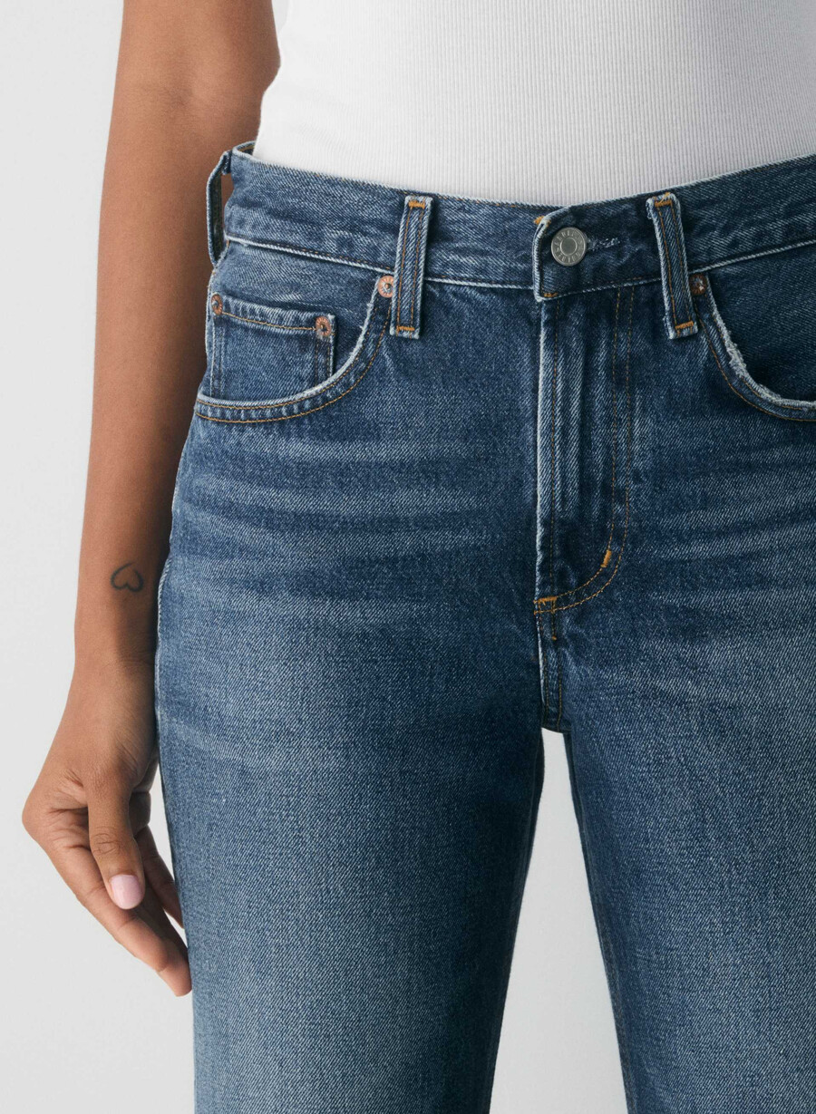 agolde mid rise kick boot jean stencil