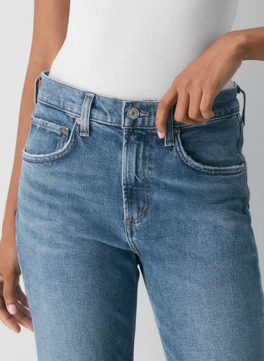agolde mid rise kick boot jean curve