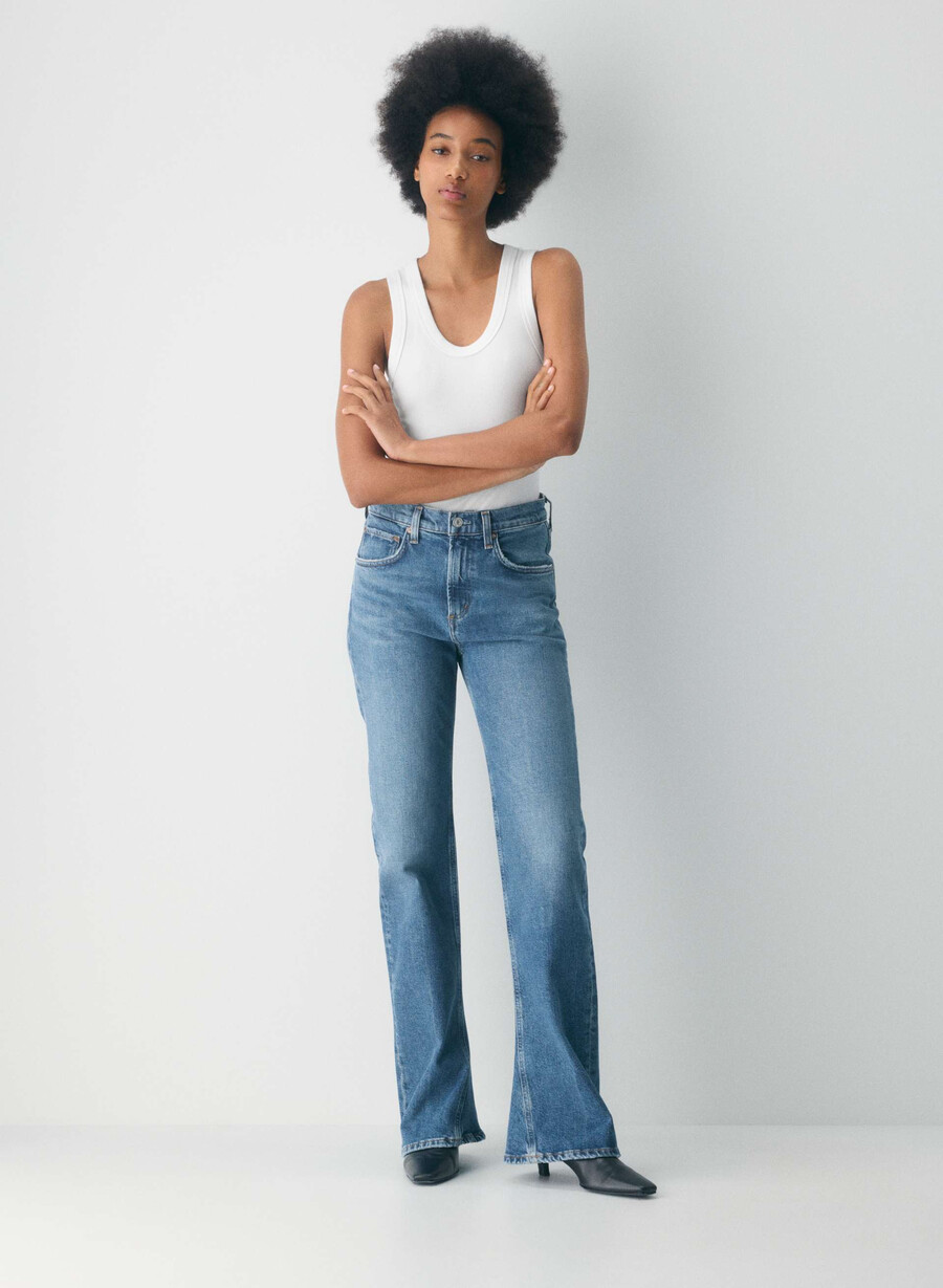 agolde mid rise kick boot jean curve