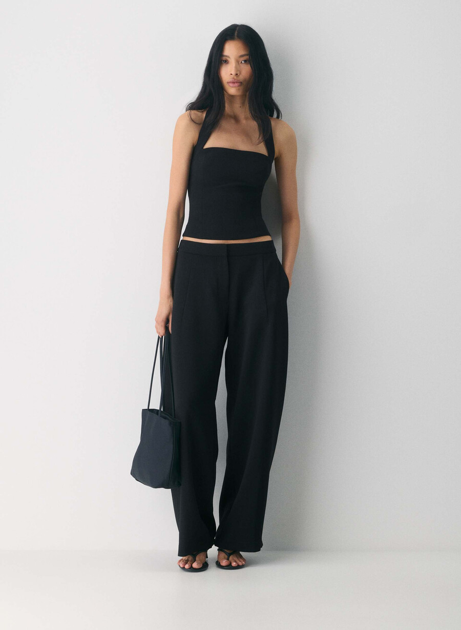 whisper halter topp - crepette svart