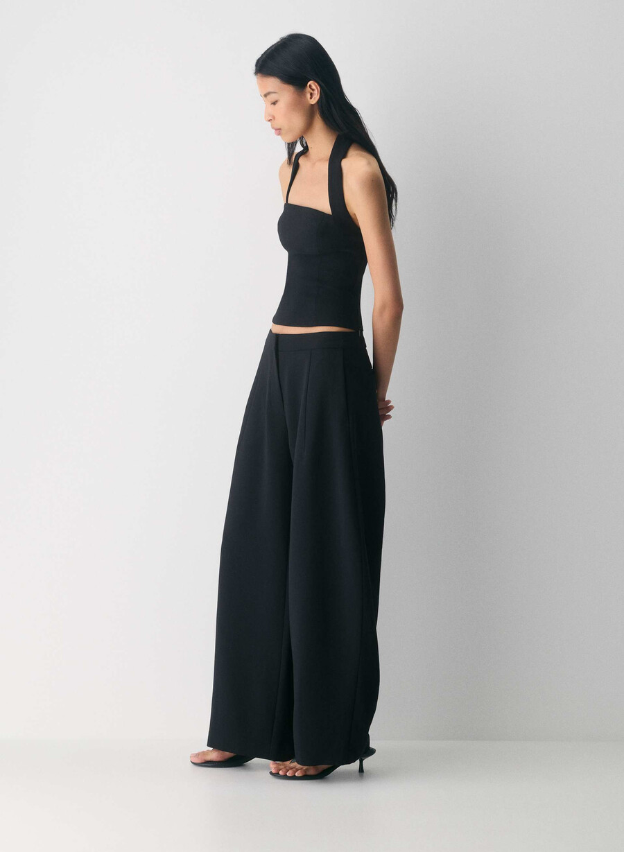whisper halter topp - crepette svart