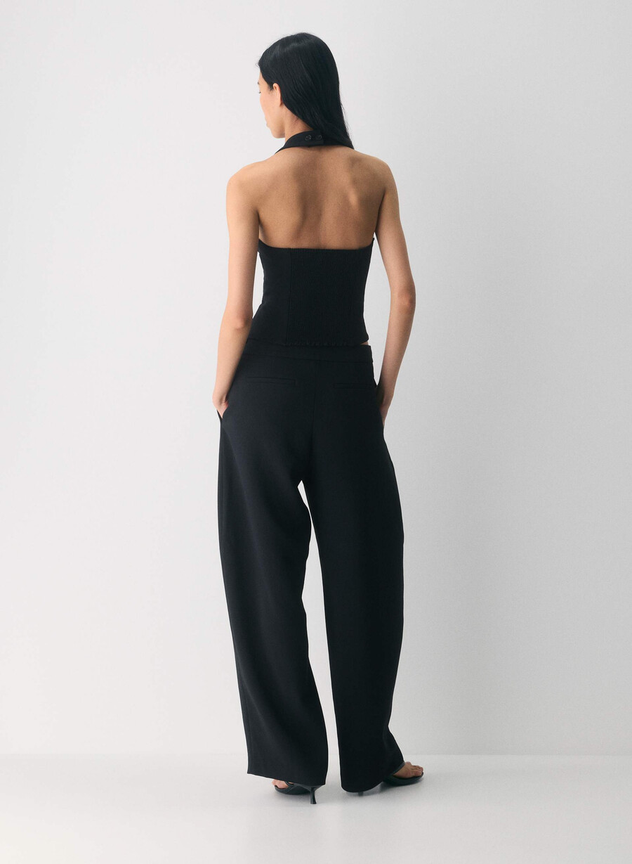 whisper halter topp - crepette svart