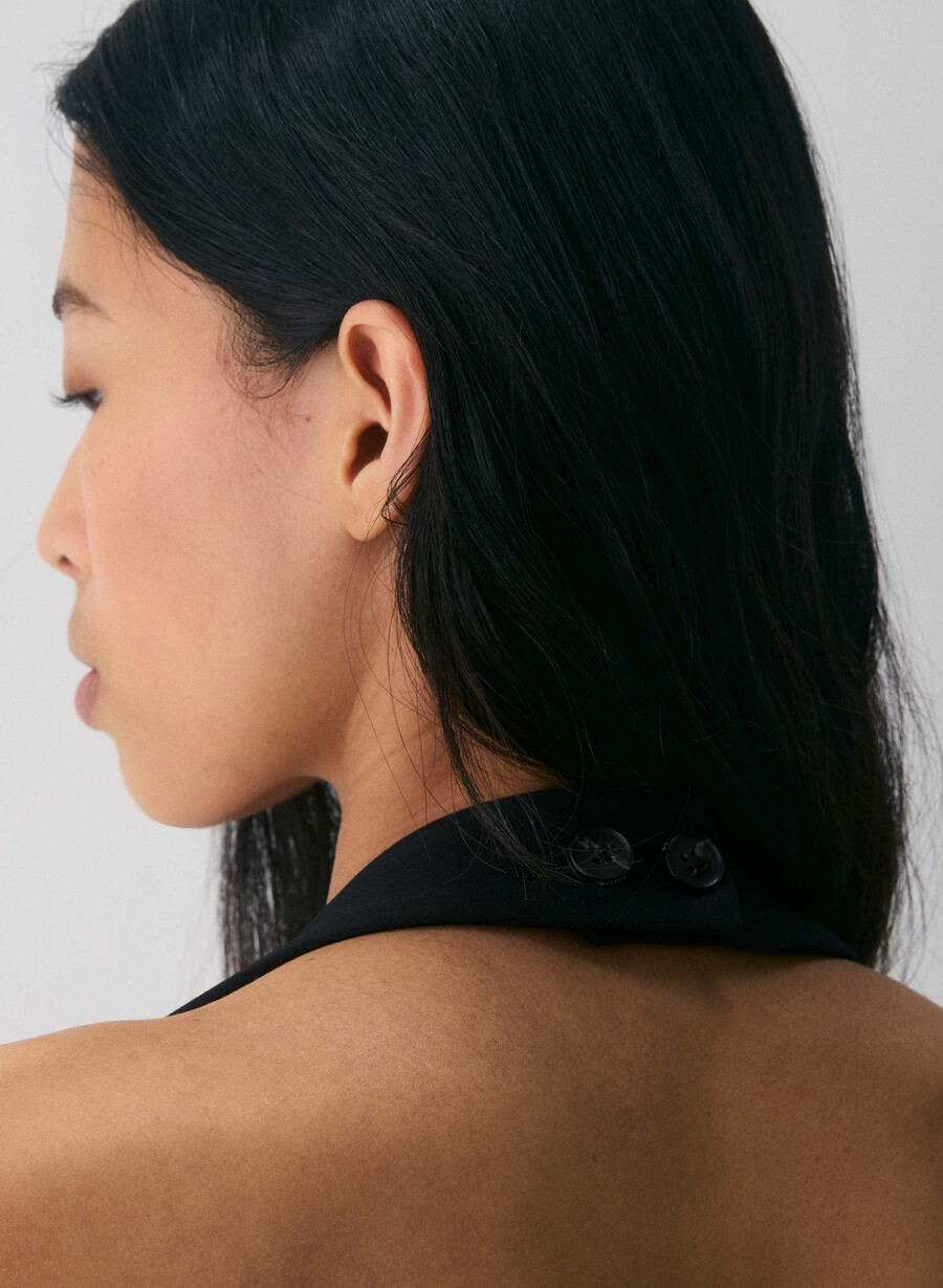 whisper halter topp - crepette svart